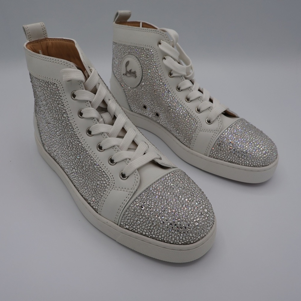 Christian Louboutin Glittering White and Silver High-Tops